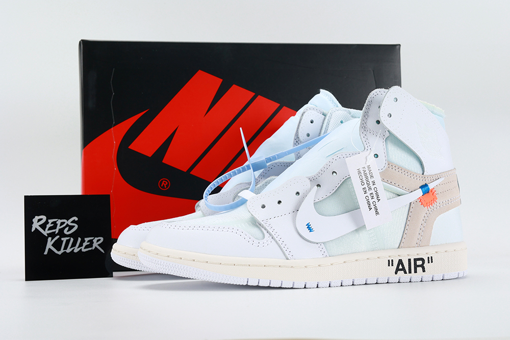 Off White X Air Jordan 1 Retro High Og Bg White 2018 Replica – Image 1 Off-White x Air Jordan 1 Retro High OG BG 'White' 2018 replica