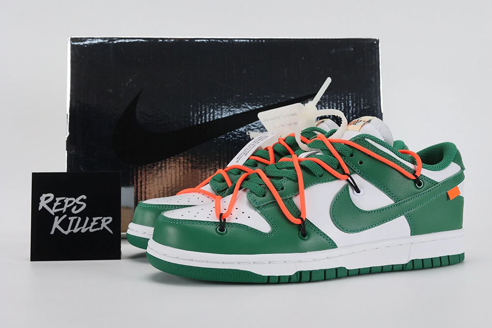 Off White X Dunk Low Pine Green – Image 1 off-white-x-dunk-low-'pine-green'-replica