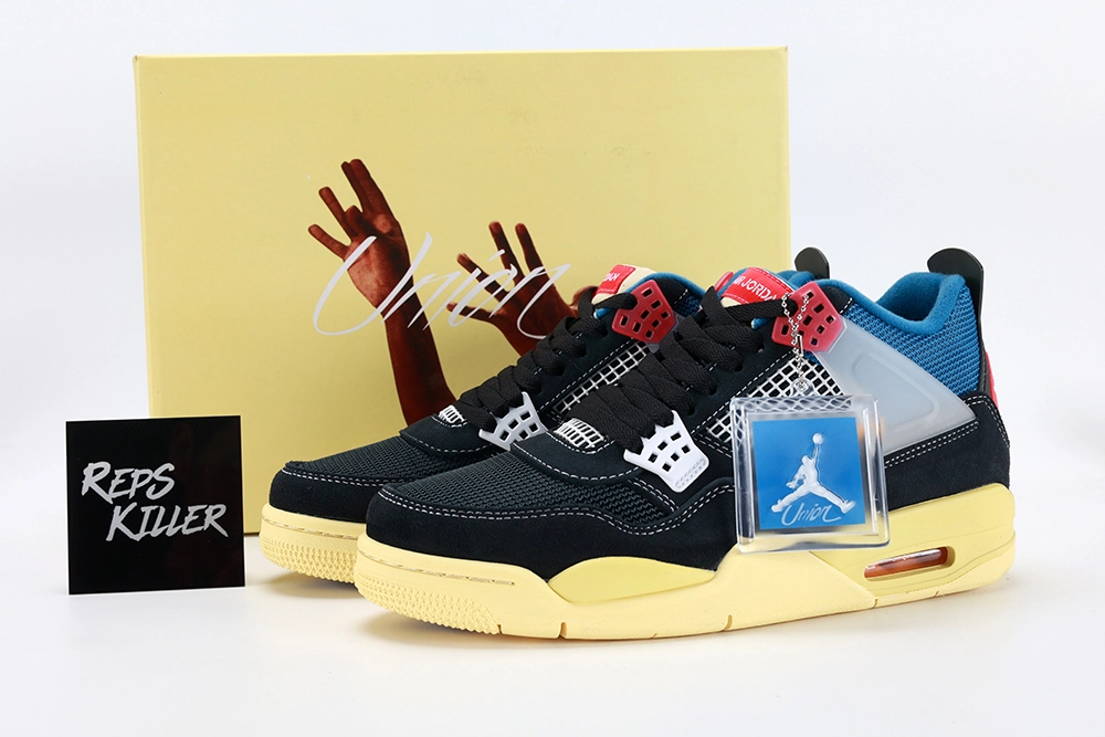 Union La X Air Jordan 4 Retro Off Noir – Image 1 Union LA x Air Jordan 4 Retro Off Noir Replica