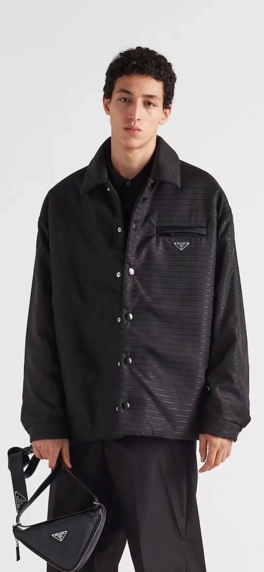 Pd Triangle Logo Jacquard Cotton Puffer Jacket &ndash; Image 5