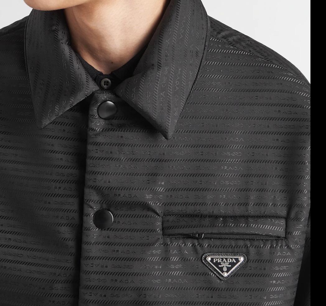 Pd Triangle Logo Jacquard Cotton Puffer Jacket &ndash; Image 7