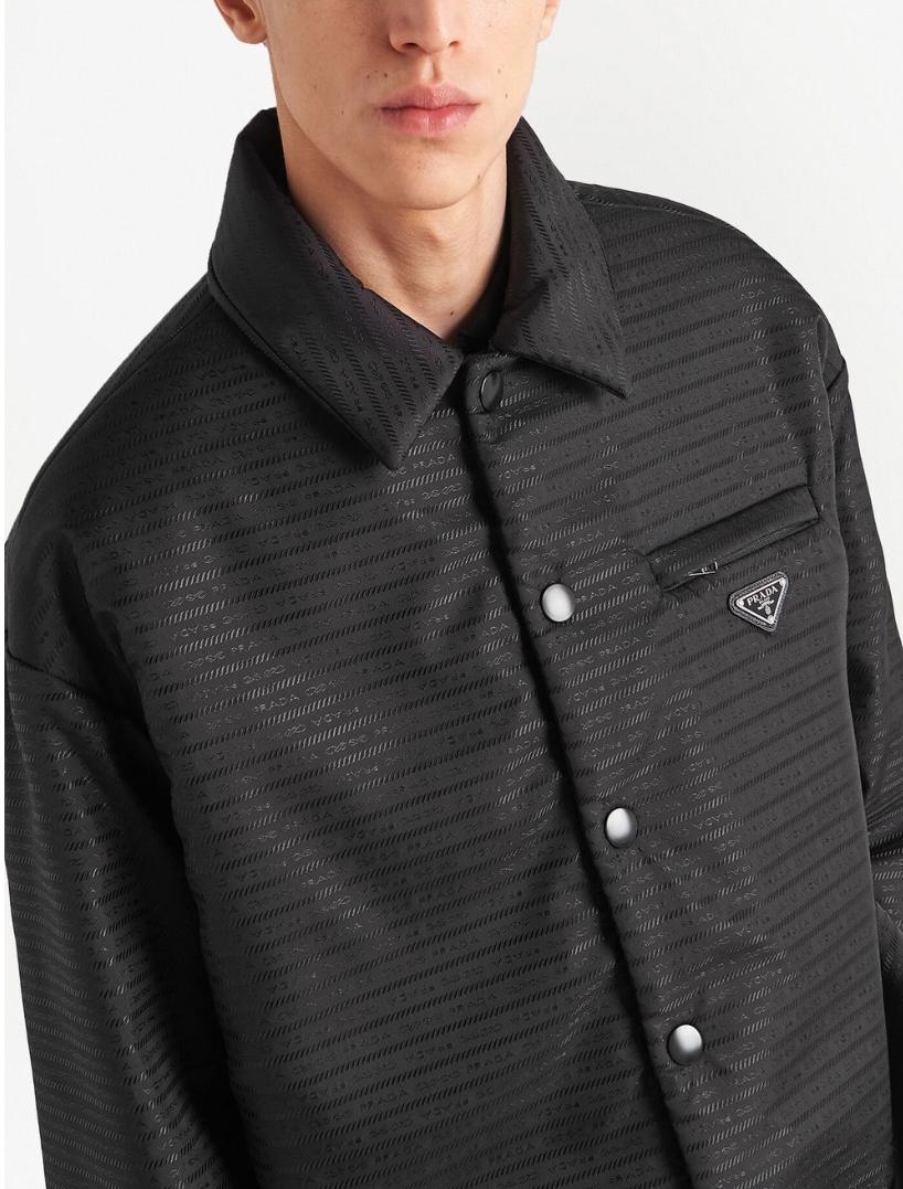 Pd Triangle Logo Jacquard Cotton Puffer Jacket &ndash; Image 9