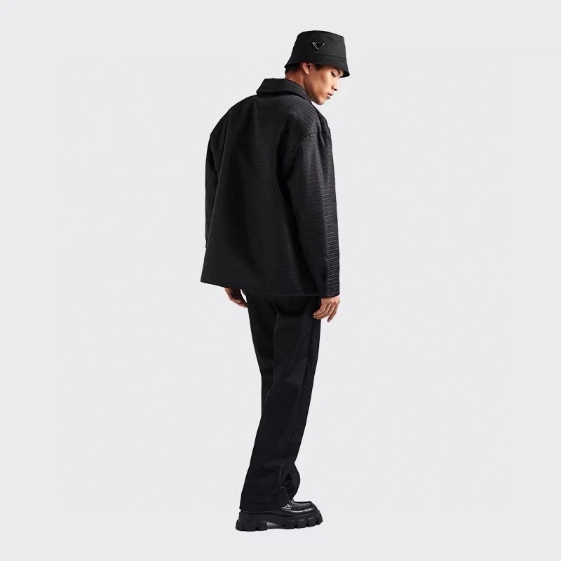 Pd Triangle Logo Jacquard Cotton Puffer Jacket &ndash; Image 3
