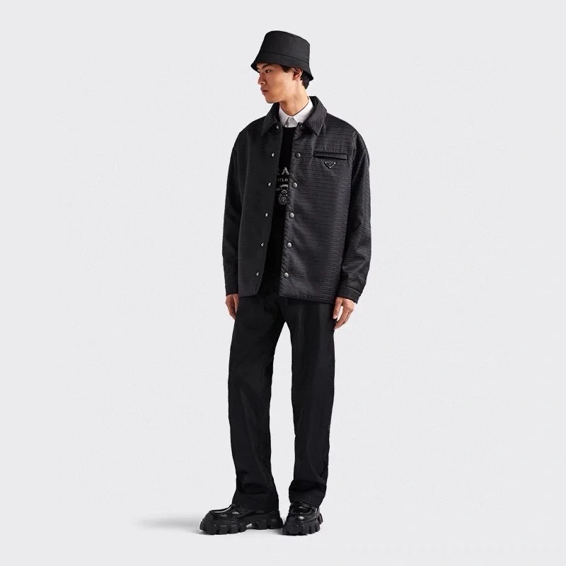 Pd Triangle Logo Jacquard Cotton Puffer Jacket &ndash; Image 4