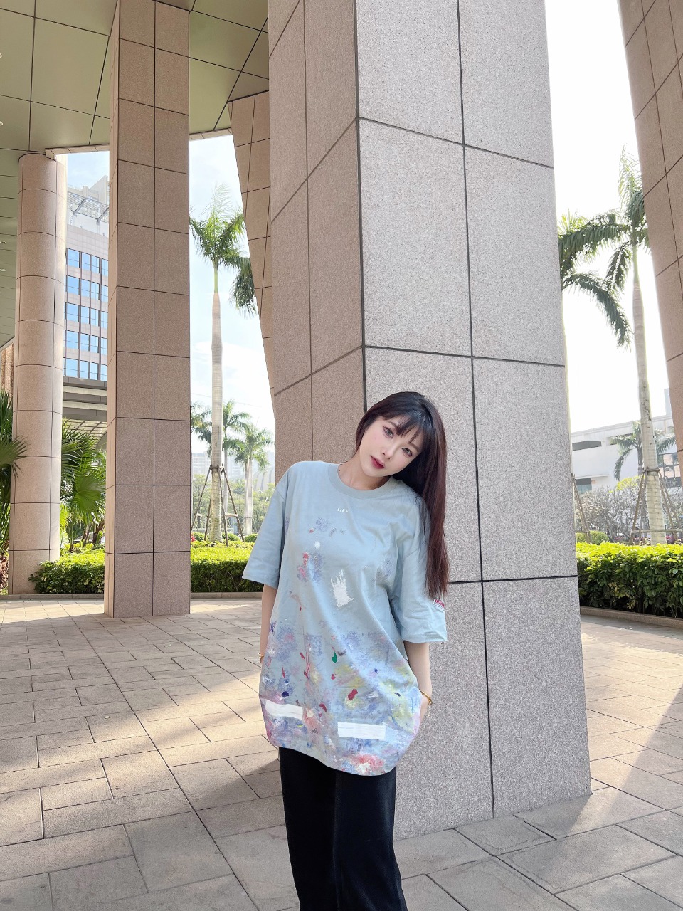 Off White C O Virgil Galaxy Fireworks Splatter Arrows Print Short Sleeve T Shirt &ndash; Image 7