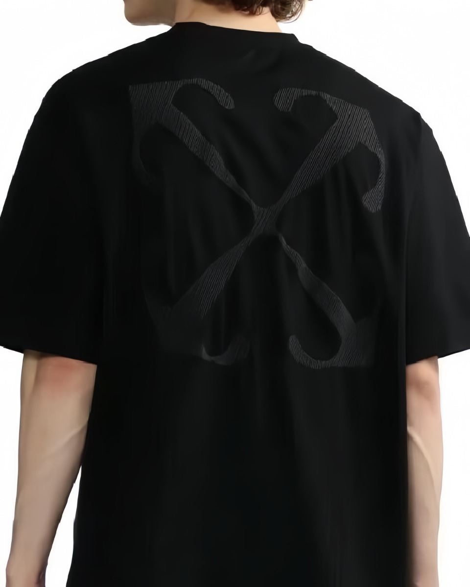 Off White Subtle Anchor Arrows Embroidered T Shirt – Image 1 Off White Subtle Anchor Arrows Embroidered T Shirt – Image 1