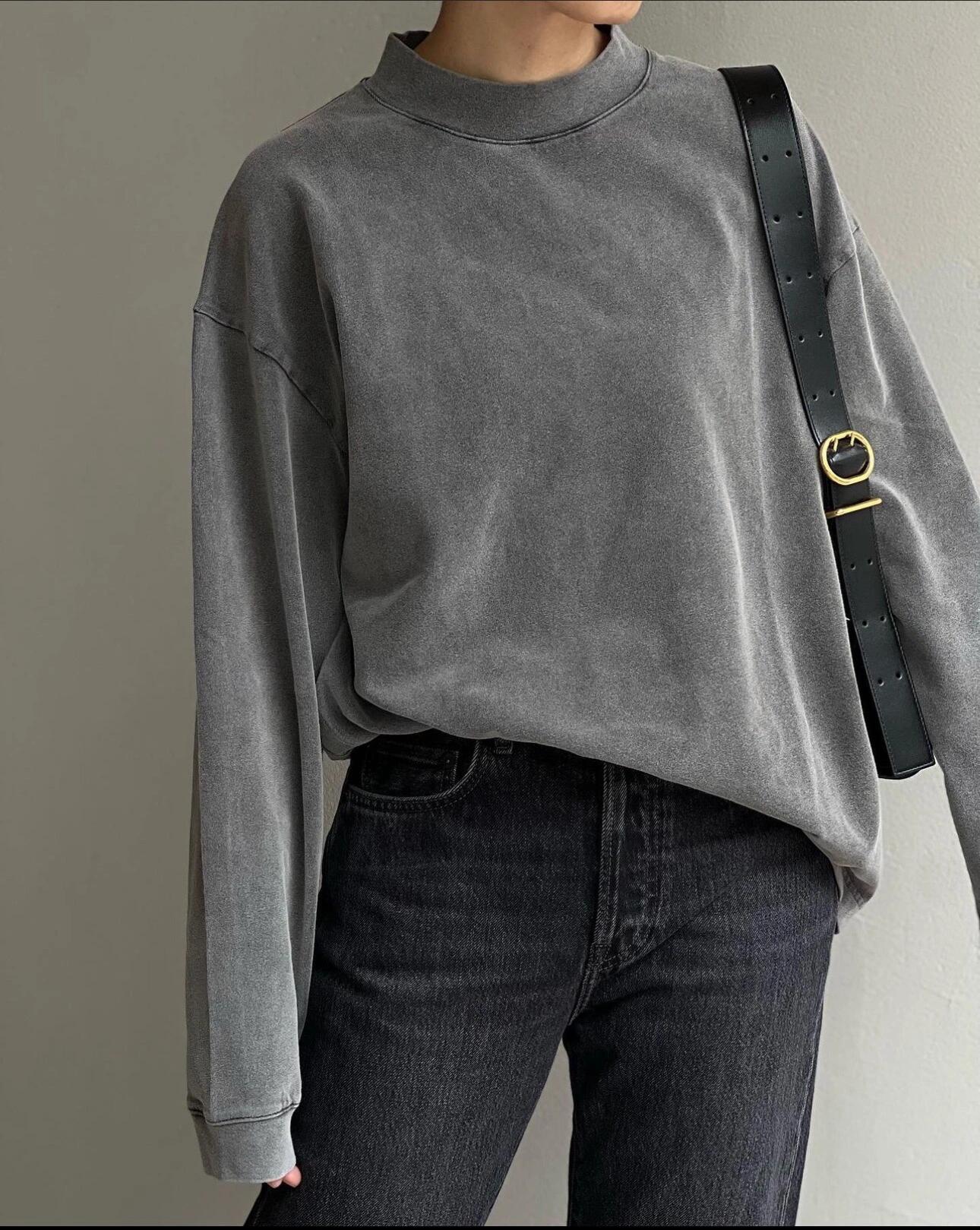 Acne Studios Back Transparent Logo Washed Long Sleeve Shirt – Image 4 Acne Studios Back Transparent Logo Washed Long Sleeve Shirt – Image 4