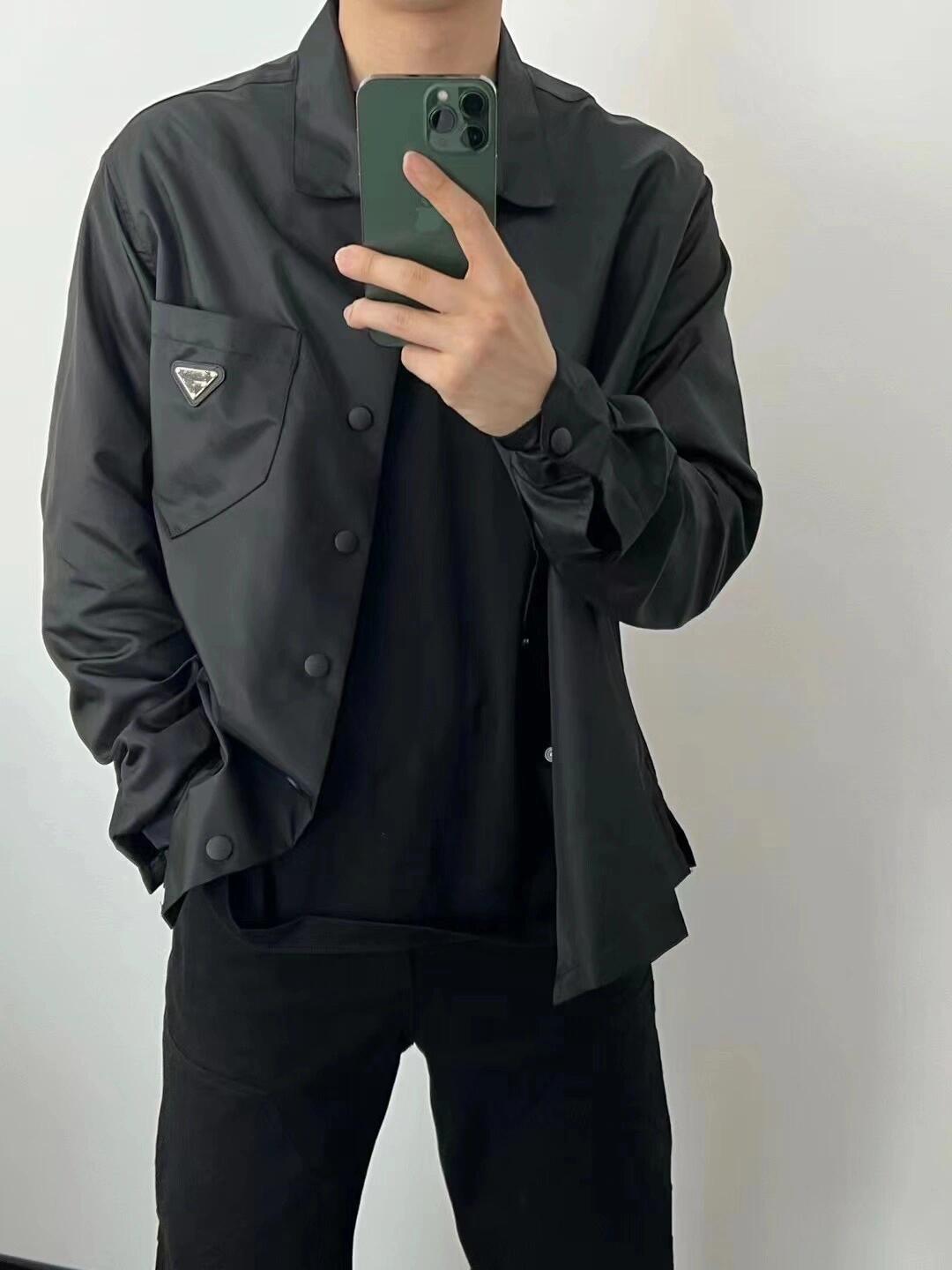 Prada Re Nylon Pocket Triangle Logo Nylon Shirt Jacket – Image 2 Prada Re Nylon Pocket Triangle Logo Nylon Shirt Jacket – Image 2