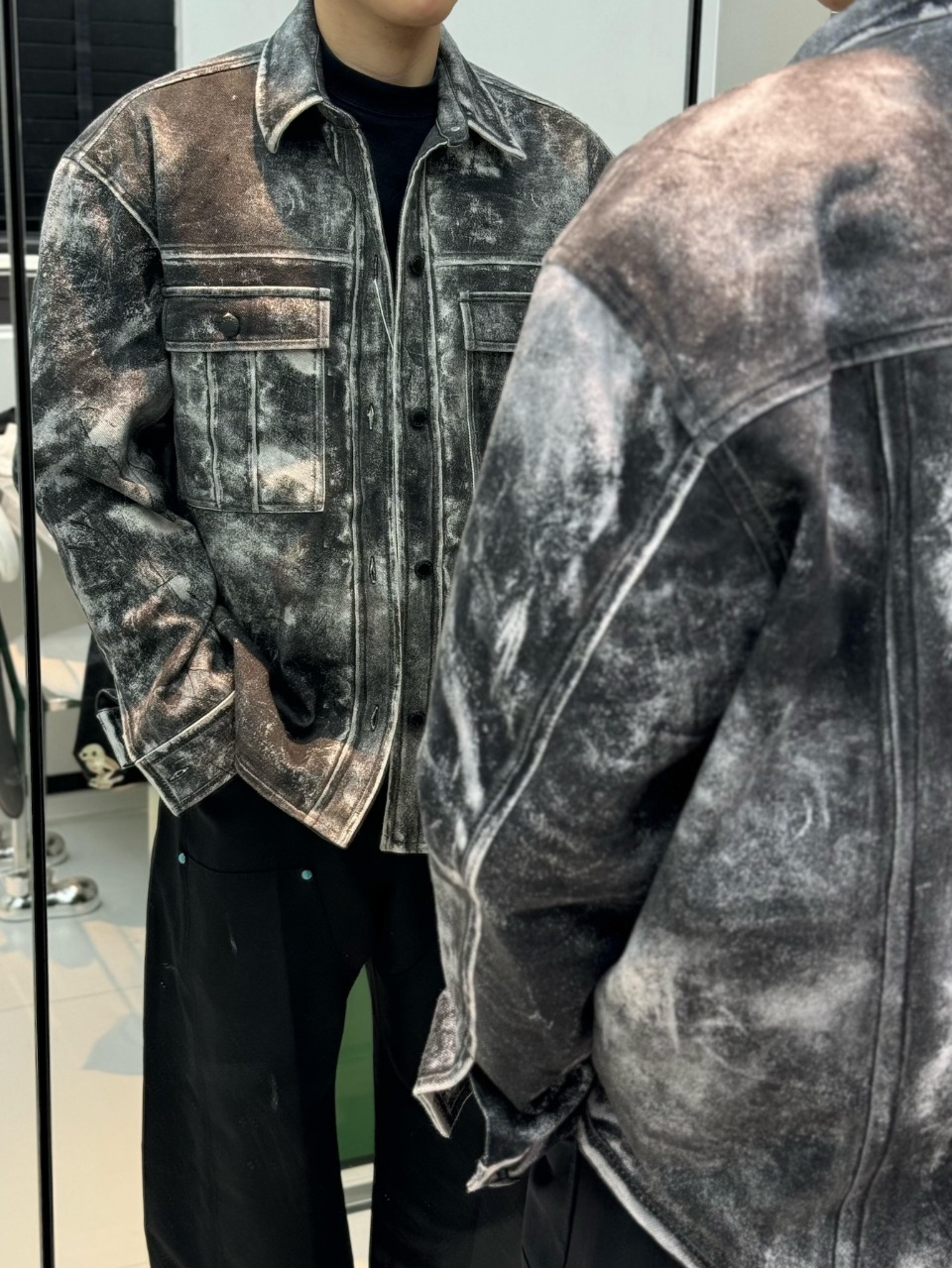 Alexander Wang Distressed Print Graphic Jacket – Image 1 Alexander Wang Distressed Print Graphic Jacket – Image 1