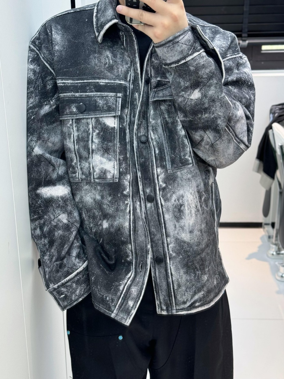 Alexander Wang Distressed Print Graphic Jacket – Image 2 Alexander Wang Distressed Print Graphic Jacket – Image 2