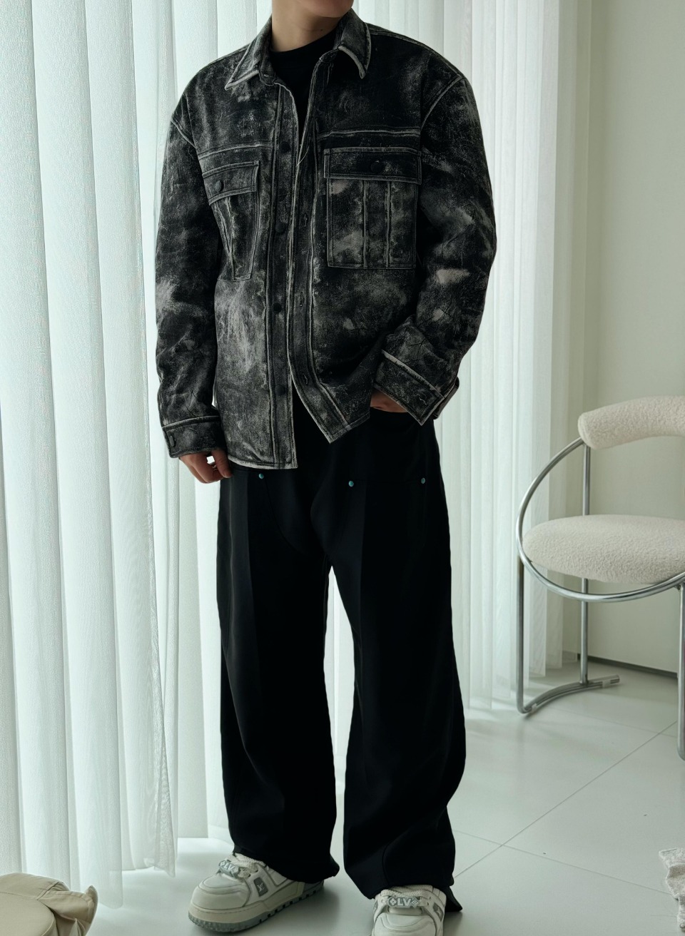 Alexander Wang Distressed Print Graphic Jacket – Image 4 Alexander Wang Distressed Print Graphic Jacket – Image 4