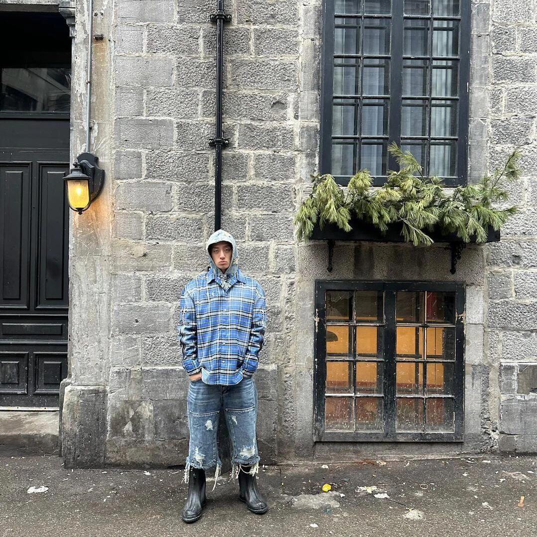 Thug Club Sword Embroidery Plaid Shirt Jacket &ndash; Image 1