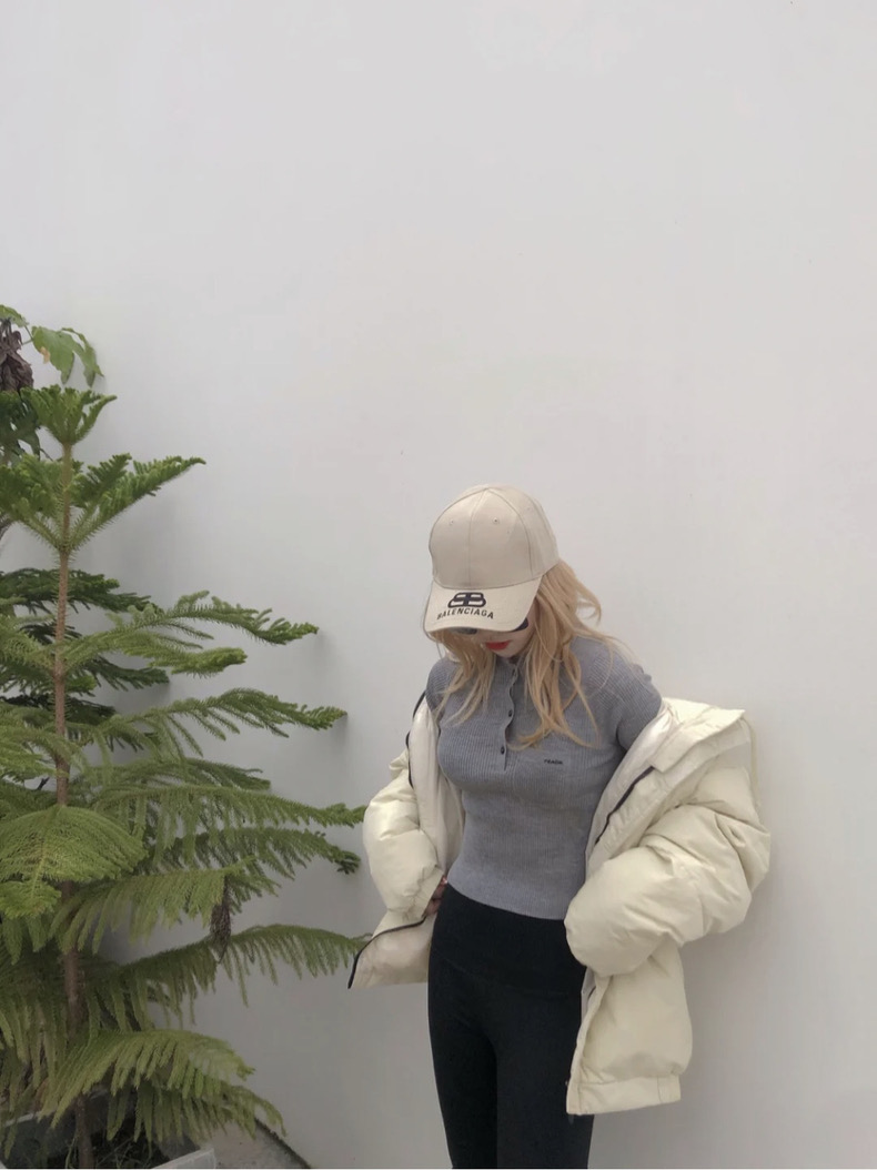 Essentials Double Stitch Stand Collar Puffer Jacket White – Image 2 Essentials Double Stitch Stand Collar Puffer Jacket White – Image 2