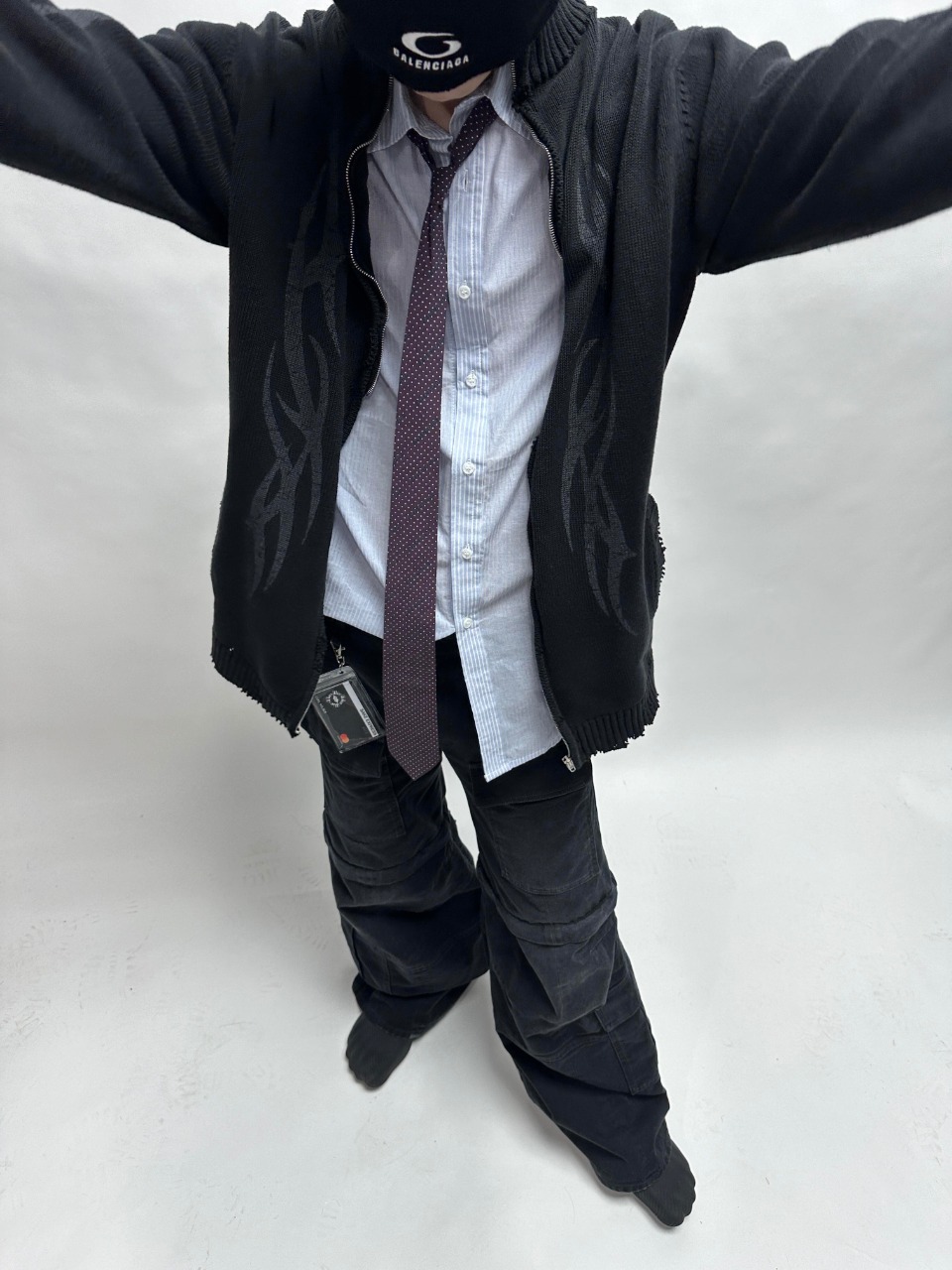 Blcg Flame Totem Distressed Destroyed Cardigan Jacket &ndash; Image 4
