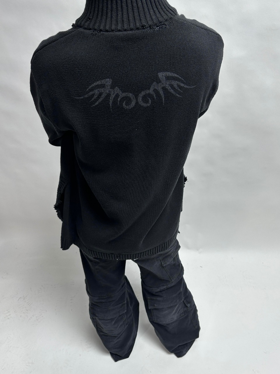 Blcg Flame Totem Distressed Destroyed Cardigan Jacket &ndash; Image 6