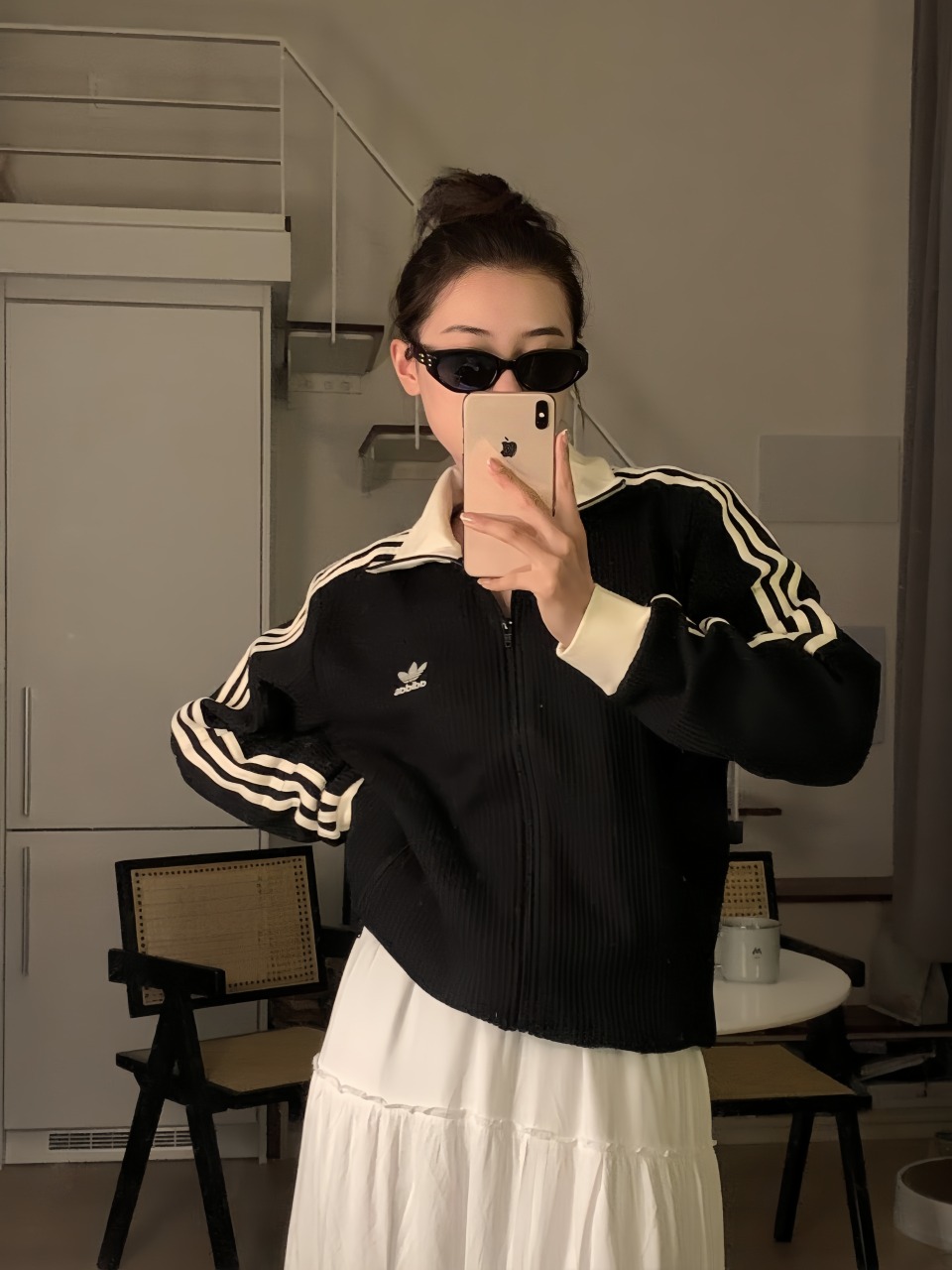 Adidas Trefoil Waffle Textured Jacket Black – Image 9 Adidas Trefoil Waffle Textured Jacket Black – Image 9
