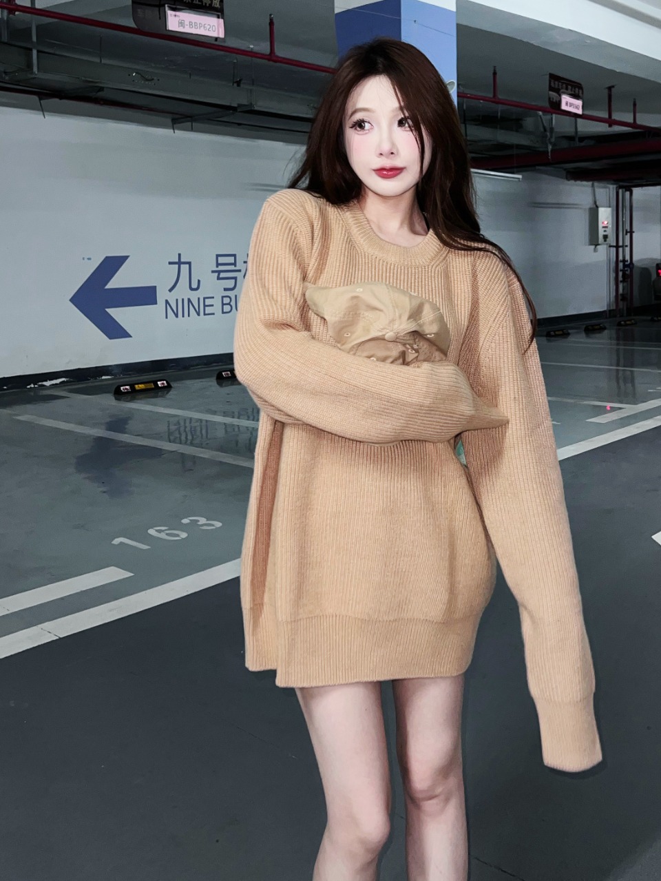 Maison Margiela Back Four Stitch Detail Plain Sweater Khaki &ndash; Image 6