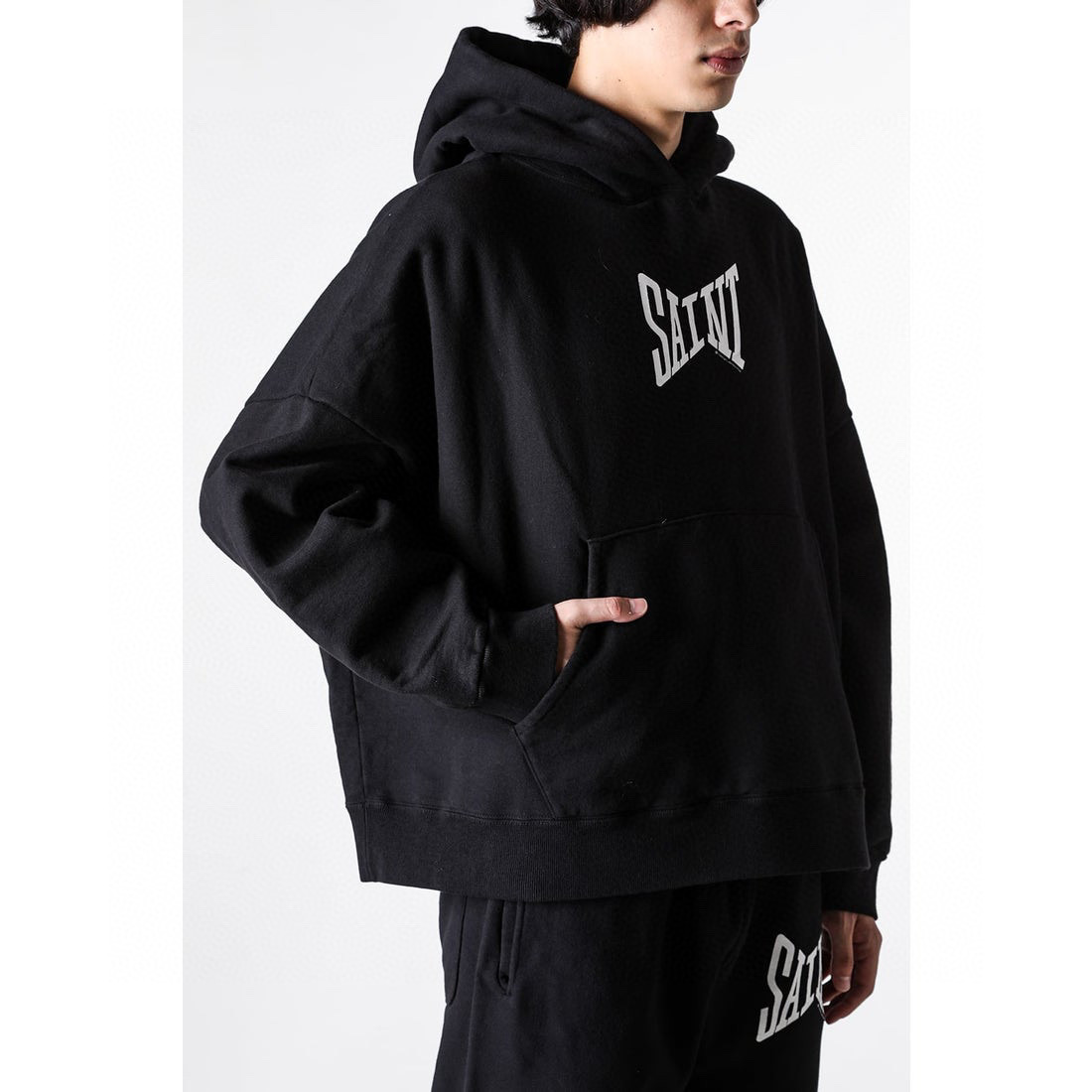 Saint Michael Ribon Saint Letter Print Hoodie &ndash; Image 5