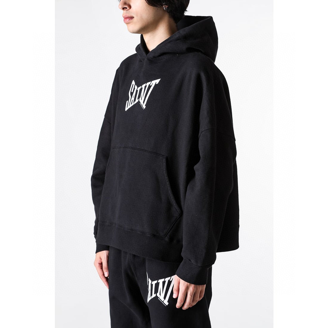 Saint Michael Ribon Saint Letter Print Hoodie &ndash; Image 8